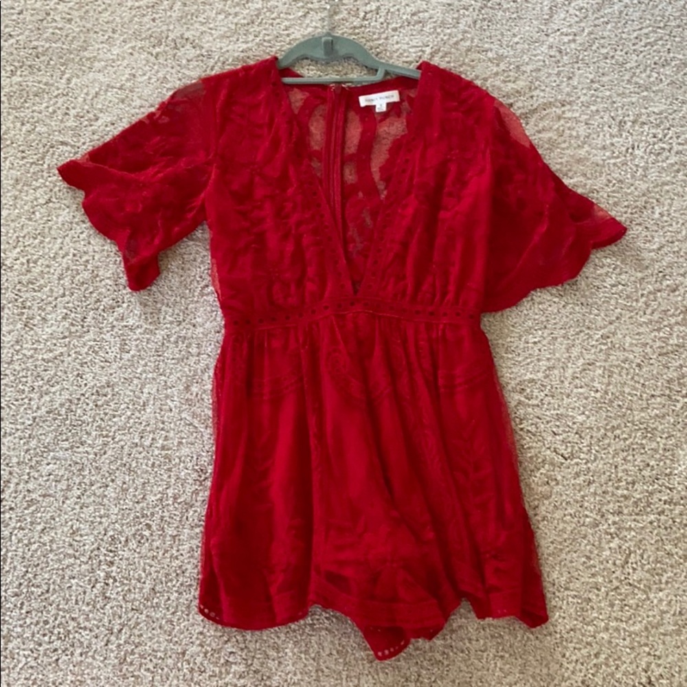 Honey Punch Red Romper